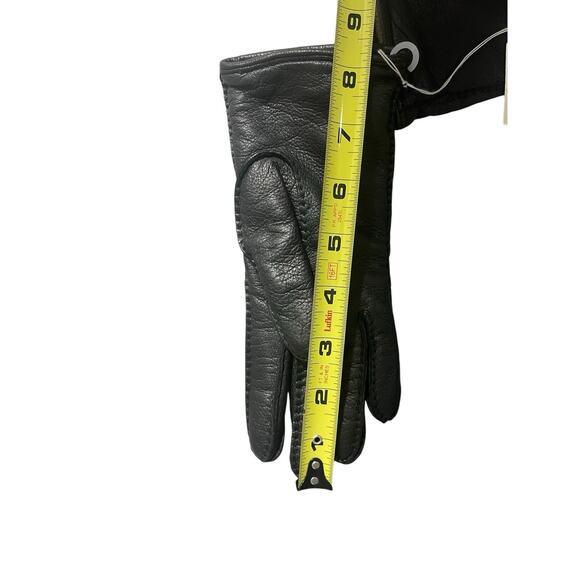 Portolano Leather Gloves Sheepskin Cashmere Lining Small Black - Picture 6 of 6